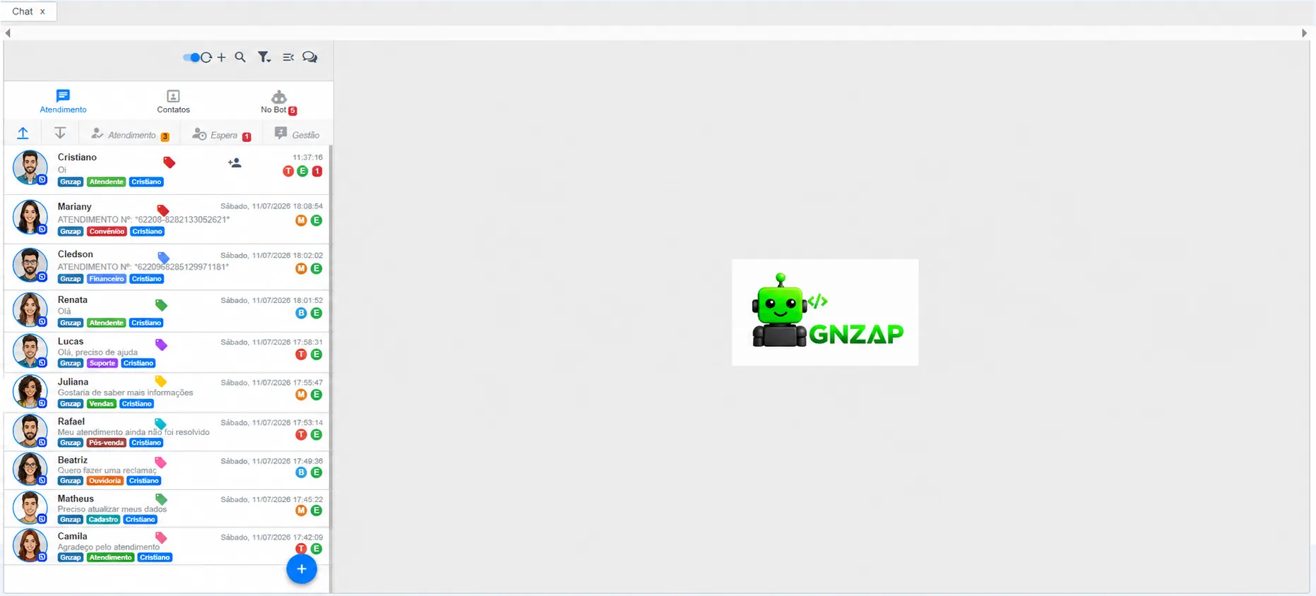 Tela WhatsApp do GNZAP